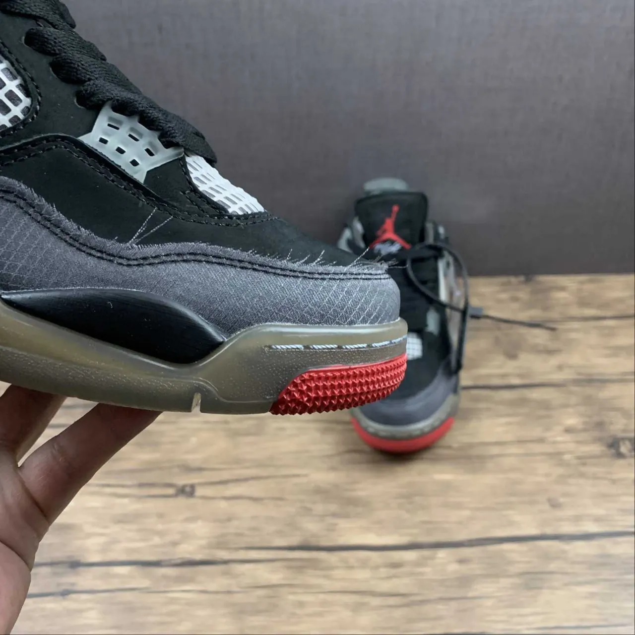 OW x AJ 4 Bred Shoes Sneakers – nk0000829 - Image 15