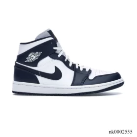 AJ 1 Mid White Metallic Gold Obsidian Shoes Sneakers - nk0002555