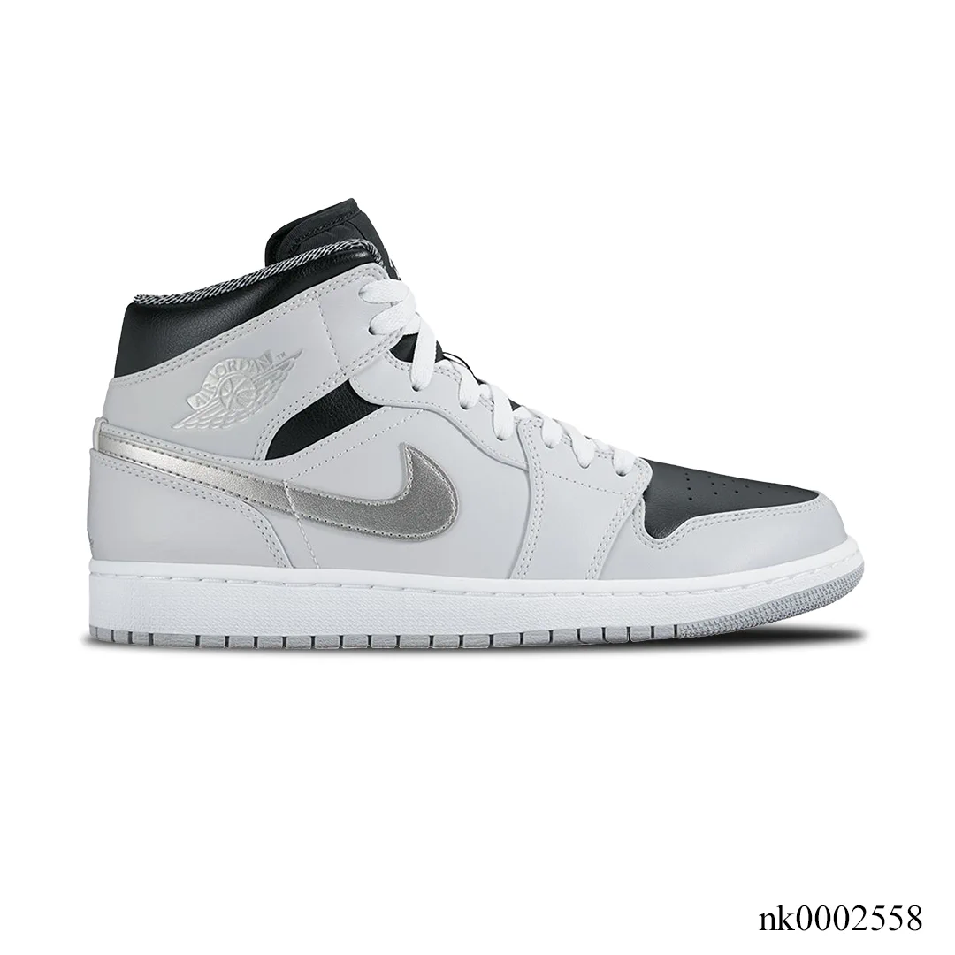 AJ 1 Mid Pure Platinum Metallic Silver Shoes Sneakers - nk0002558