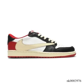Travis Scott x AJ 1 Low Red Black Custom Shoes Sneakers - nk0003976