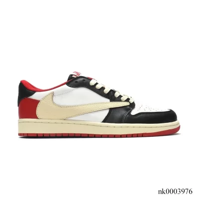 Travis Scott x AJ 1 Low Red Black Custom Shoes Sneakers - nk0003976