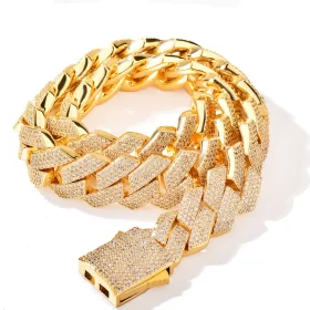 Miami Cuban Chain Gold/Silver/Rose Gold CZ Iced Out Necklace
