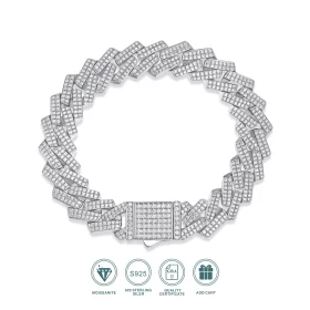 10/14mm Full Moissanite 2 Row Cuban Bracelet