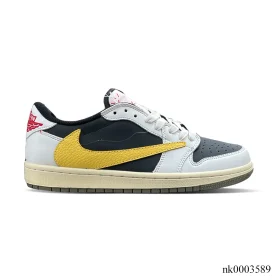 AJ 1 Low x Travis Scott Black & Yellow Shoes Sneakers - nk0003589