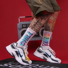 Chill All Day Skateboard Tide Socks