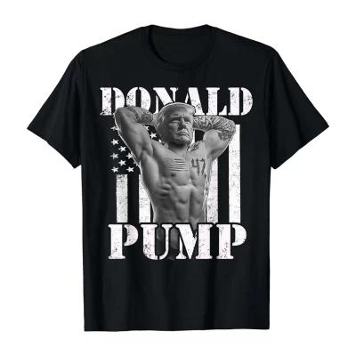 Gym Fitness Donald Pump Muscle T-Shirt - 2XL
