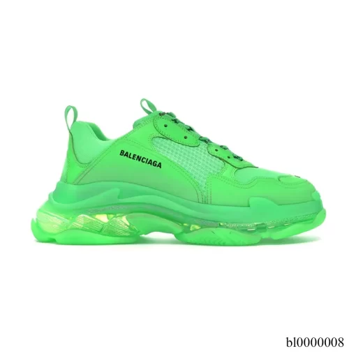 BLCG Triple S Neon Green Clear Sole Shoes Sneakers - bl0000008