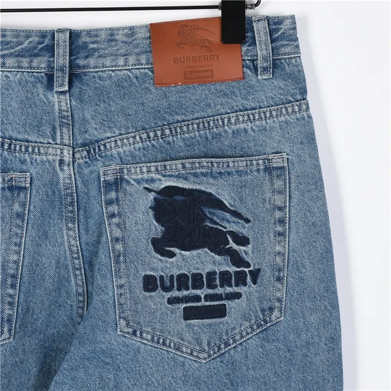 BUR Embroidered Knight Logo Washed Jeans in Blue - 369 - bbr0000369 - Image 7