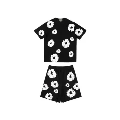 DT Set Black & White Tee & Shorts - 133 - dt0000133