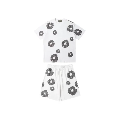 DT Set White & Gray Tee & Shorts - 141 - dt0000141