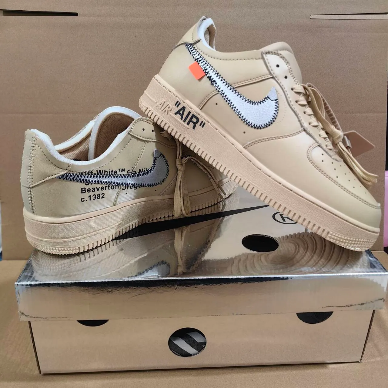 OW x AF 1 Low Sesame Shoes Sneakers - nk0004452 - Image 11