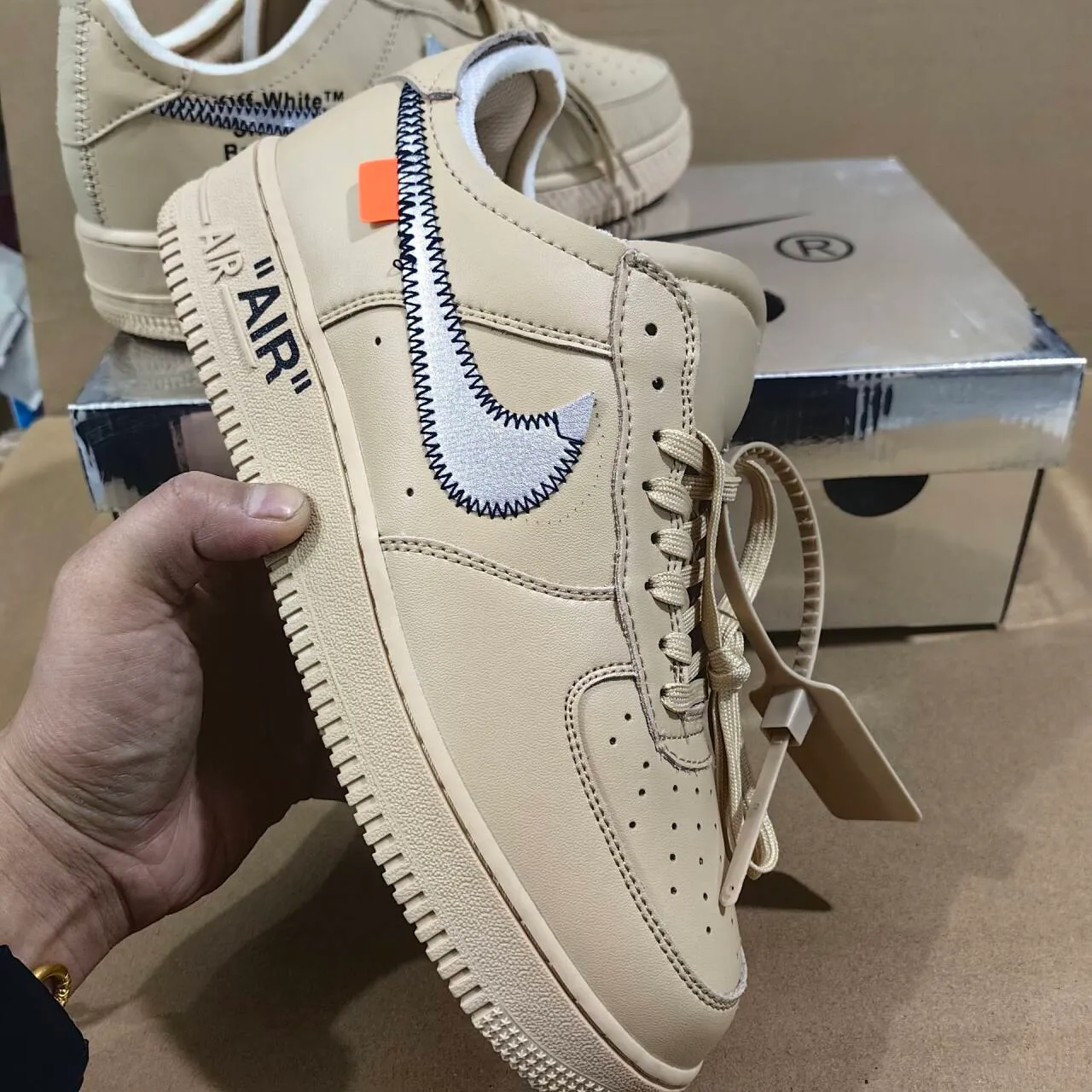 OW x AF 1 Low Sesame Shoes Sneakers - nk0004452 - Image 14