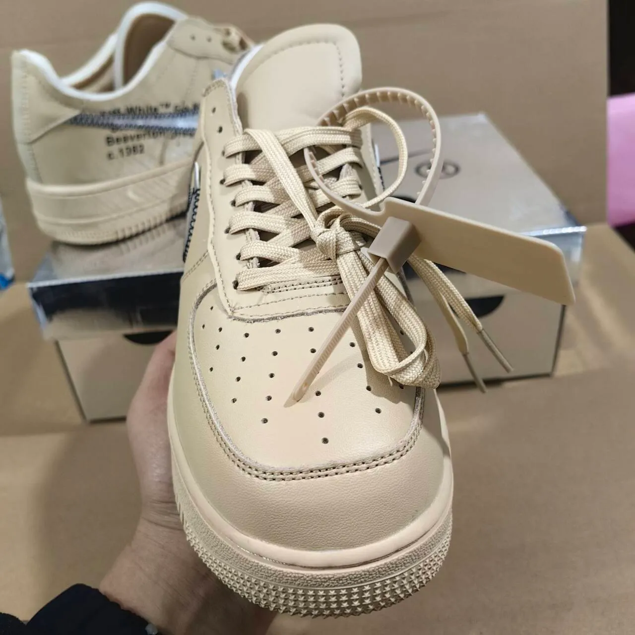 OW x AF 1 Low Sesame Shoes Sneakers - nk0004452 - Image 15