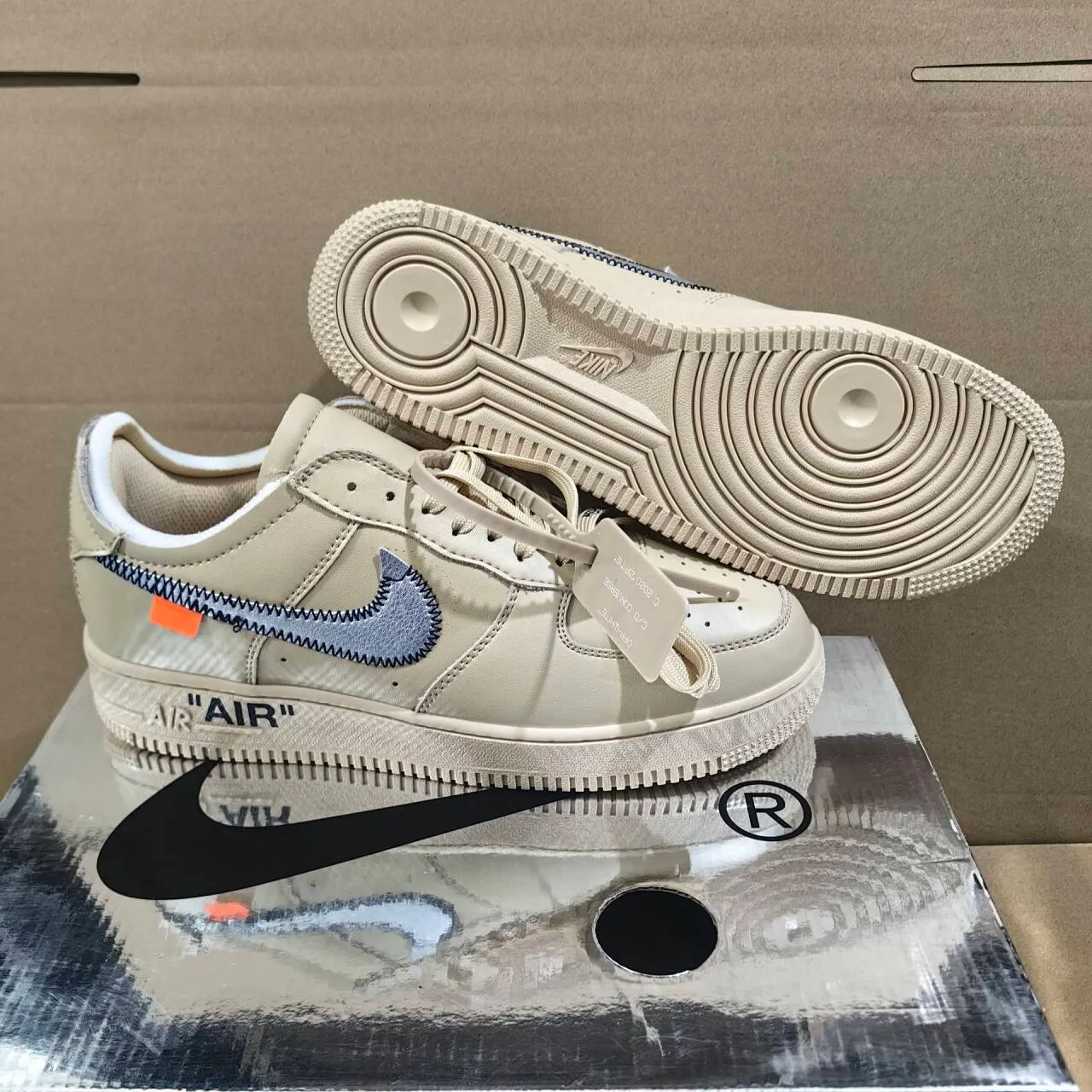 OW x AF 1 Low Sesame Shoes Sneakers - nk0004452 - Image 7