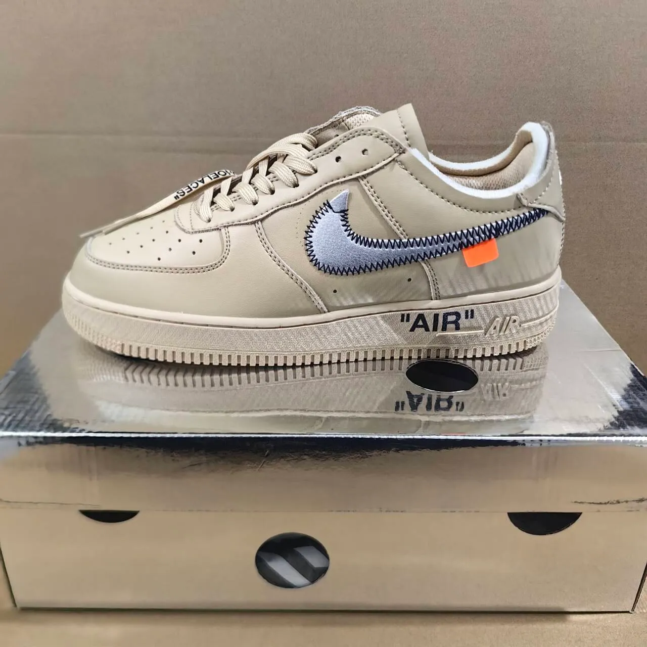 OW x AF 1 Low Sesame Shoes Sneakers - nk0004452 - Image 4