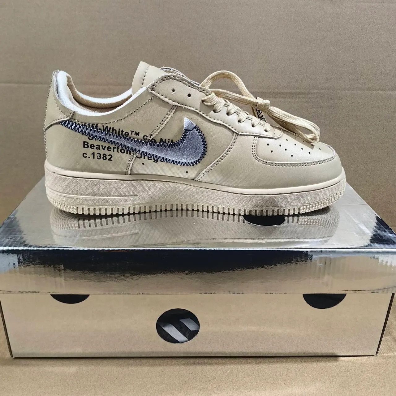 OW x AF 1 Low Sesame Shoes Sneakers - nk0004452 - Image 3