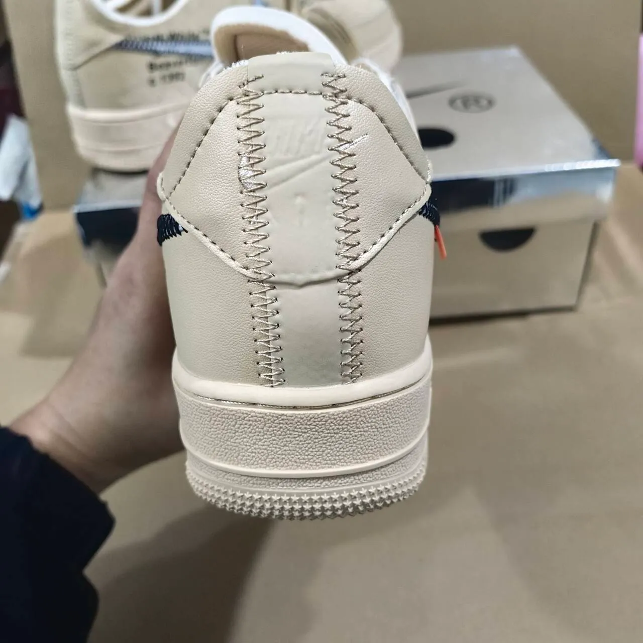 OW x AF 1 Low Sesame Shoes Sneakers - nk0004452 - Image 8