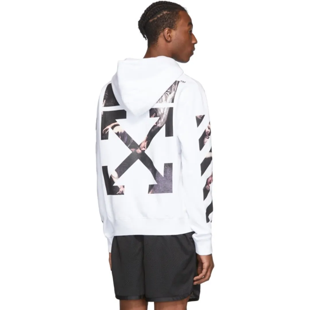 OW Caravaggio Slim Arrows Hoodie in White - 343 - owf0000343 - Image 3