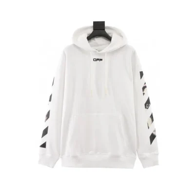 OW Caravaggio Slim Arrows Hoodie in White - 343 - owf0000343 - S