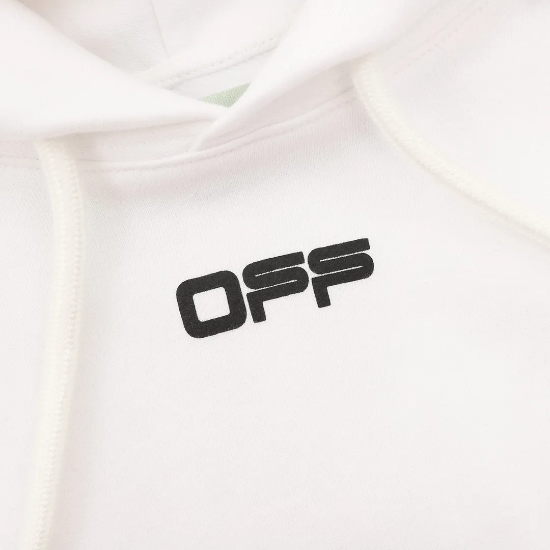 OW Caravaggio Slim Arrows Hoodie in White - 343 - owf0000343 - Image 9