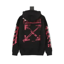 Alternative view of OW Diagonal Stencil Hoodie in Black - 345 - owf0000345