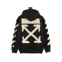 Alternative view of OW Diagonal Tape Arrows Hoodie in Black - 347 - owf0000347