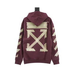 Alternative view of OW Diagonal Tape Arrows Hoodie in Purple - 348 - owf0000348