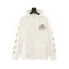 OW Diagonal Tape Arrows Hoodie in White - 349 - owf0000349