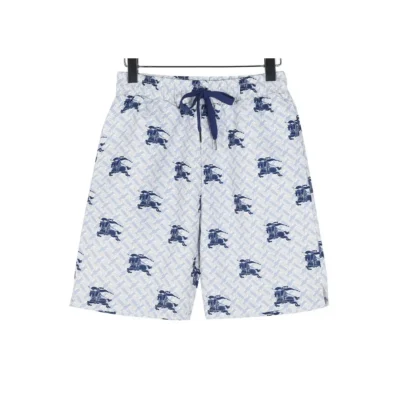 BUR Knight Motif Monogram Shorts in Ice Blue - 372 – bbr0000372 - 32