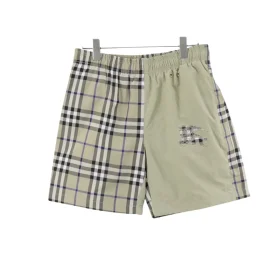 BUR Archive Check Panel Shorts in Beige Green - 374 - bbr0000374