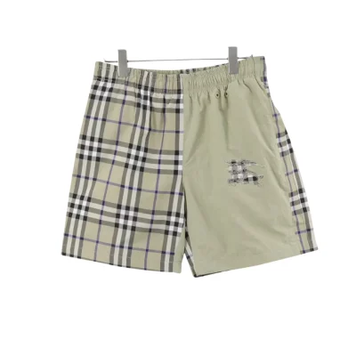 BUR Archive Check Panel Shorts in Beige Green - 374 - bbr0000374 - 32