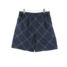 BUR Archive Check Knight Motif Shorts in Navy - 379 - bbr0000379