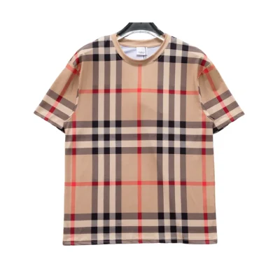 BUR Check Cotton Jacquard T-shirt in Beige - 382 - bbr0000382 - M