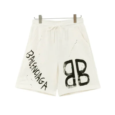 BLCG BB Graffiti Logo Shorts in White - 609 - blcg0000609 - S