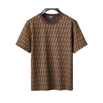 FD Diagonal FF Logo T Shirt in Brown - 78 - fd0000078 - M