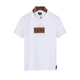 FD Logo Patch Crewneck T-Shirt in White - 87 - fd0000087