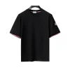 MC Tricolor Trimmed Cotton T-Shirt in Black - 103 - mc0000103
