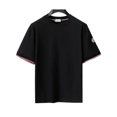 MC Tricolor Trimmed Cotton T-Shirt in Black - 103 - mc0000103 - M