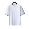 MC Tricolor Trimmed Cotton T-Shirt in White - 104 - mc0000104