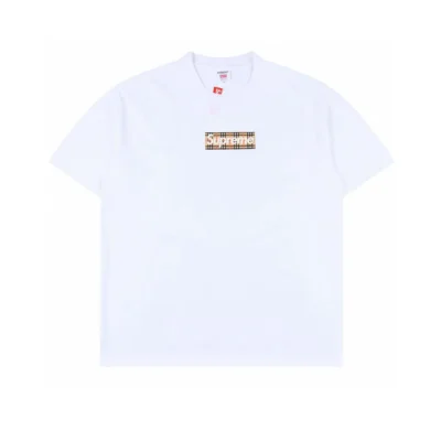 SUP x BUR Box Logo T-Shirt in White - 517 - spm0000517 - S
