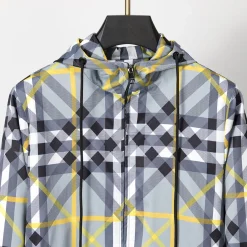 Alternative view of BUR Layered Check Gabardine Hooded Jacket - BUR0008