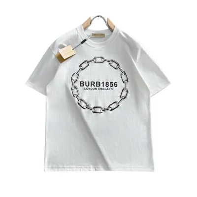 BUR White Logo-Print Cotton T-Shirt - BUR0012 - M