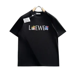 LW Black Logo-Print Cotton T-Shirt - LW0004