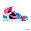 OW x AJ 1 High Miami Vice Custom Shoes Sneakers - nk0004543