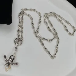 Alternative view of CH Skull Chain Necklace - CH0005