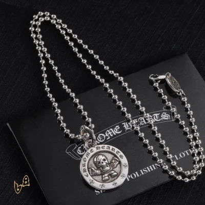 CH Round Bead Skull Doll Necklace - CH0013