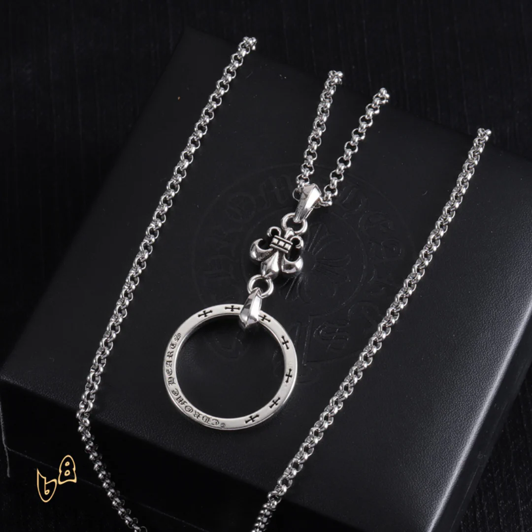 CH Circle Pendant Necklace - CH0023 - Image 5