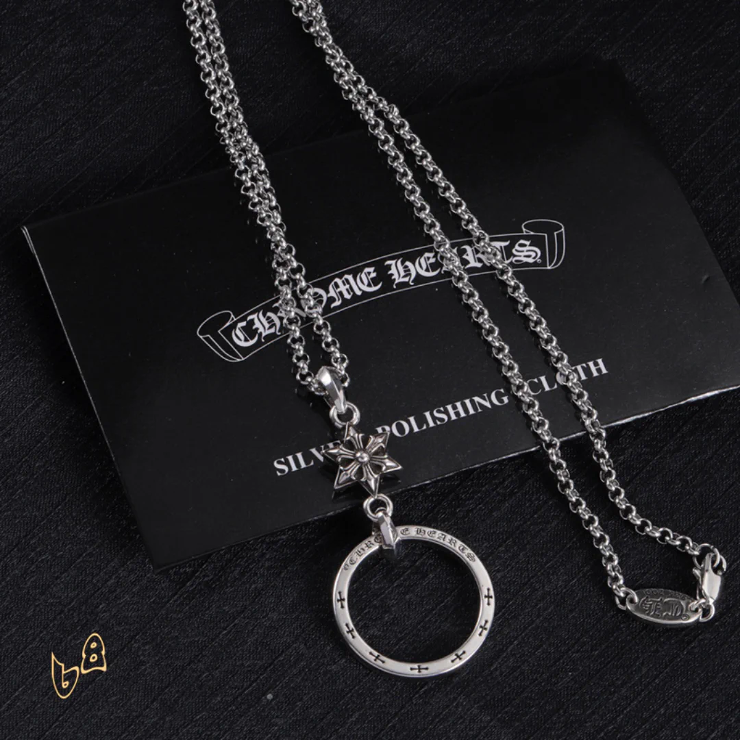 CH Circle Pendant Necklace - CH0023 - Image 4