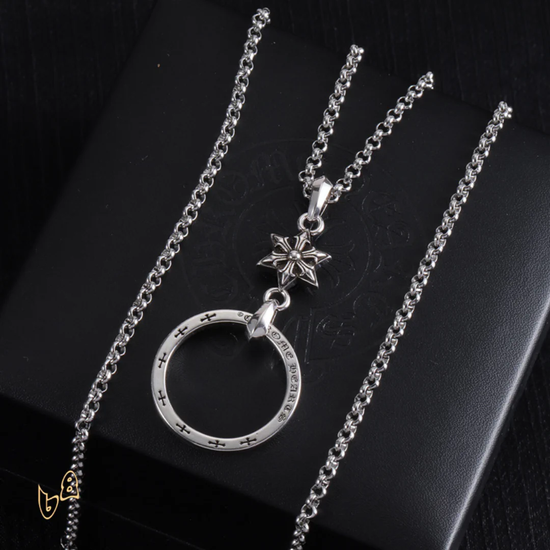 CH Circle Pendant Necklace - CH0023 - Image 3