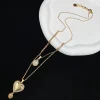 McQueen Long Double Wrap Heart Necklace - MC0003